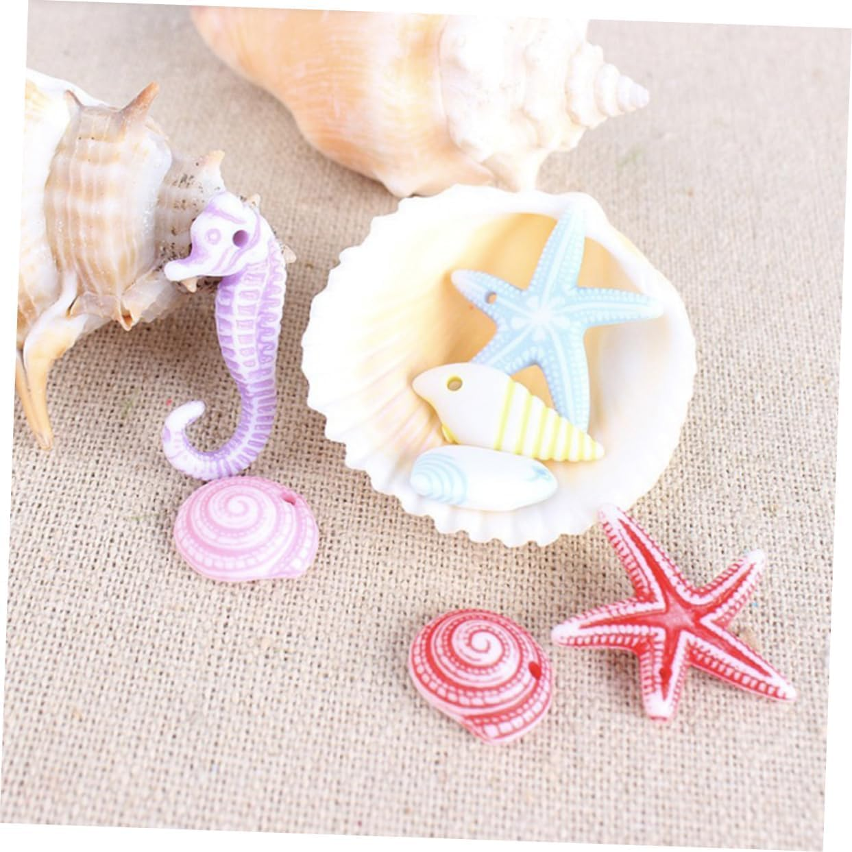 Fokmuaex 48Pcs Micro Sea Animals Decorations, Mini Aquatic Ornaments for Fish Tank, Aquarium Plants, DIY Potted Crafts, Christmas Terrarium & Ocean-Themed Projects