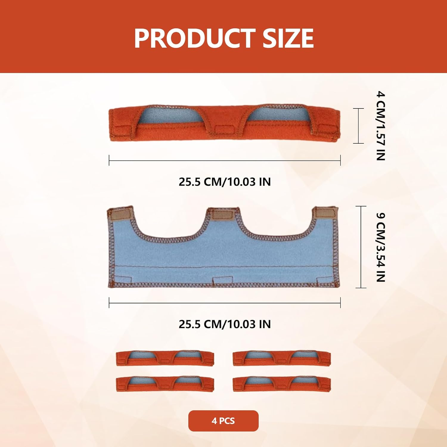 Welding Helmet Orange Sweat Bands, Orange Sweatband, 4 Pack Self-Adhesive Hardhat Sweatbands, Washable Pads, Welding Helmet Liner for Construction Chainsaw Hard Hat Keep Dry image number 4