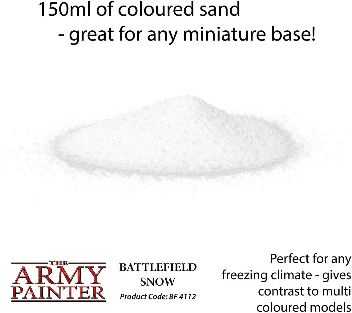 The Army Painter Battlefield Essential Series: Battlefield Snow for Miniature Bases and Wargame Terrains - Snow Flock for Bases of Miniature Toys, 150 Ml image number 1