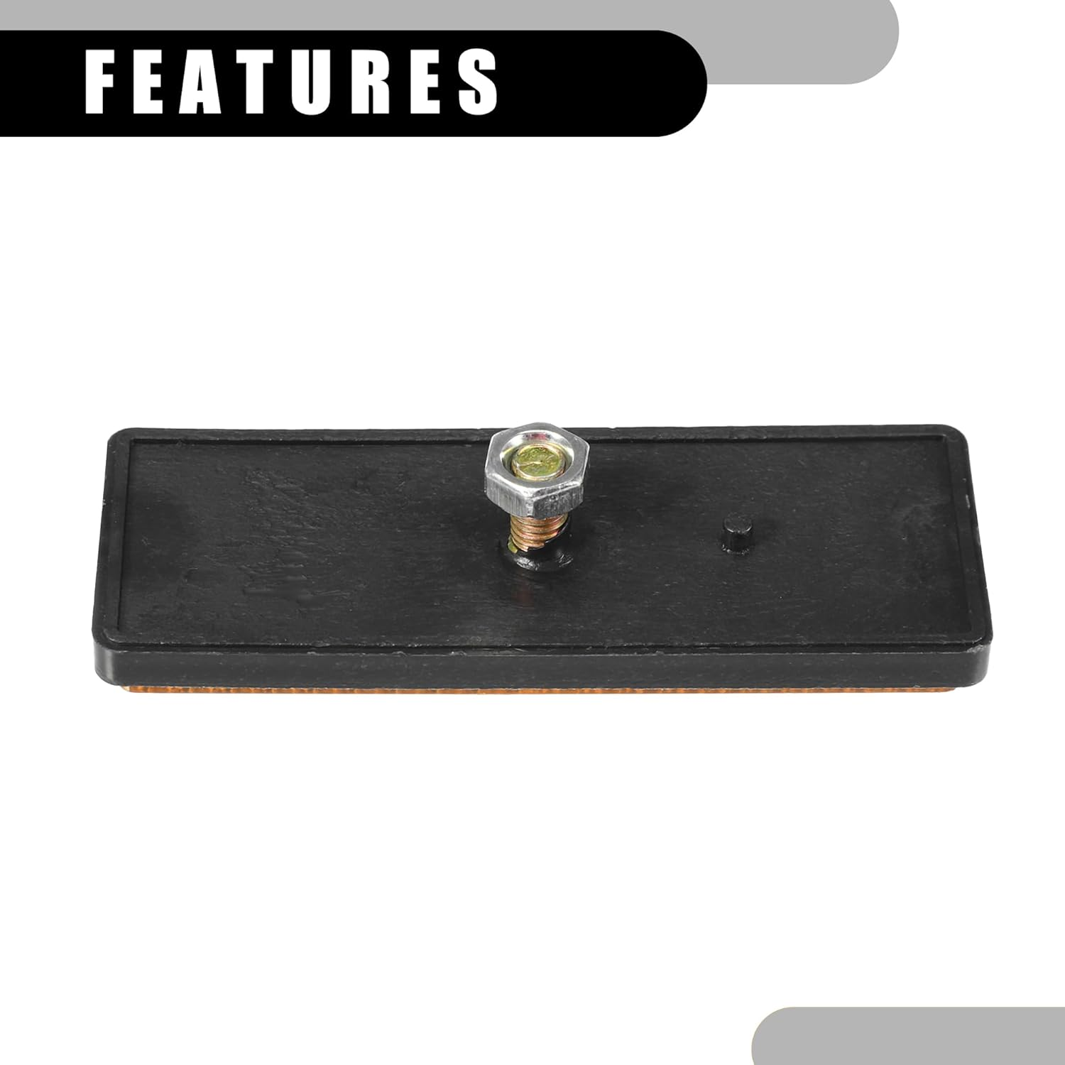 X AUTOHAUX 4Pcs 3.46"X1.26" Universal Reflector - Rectangle Moto Bike Safety Reflector Increase Visibility and Safety on the Road - Plastic Red Orange image number 6