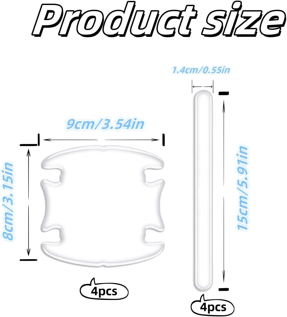8 Pieces Transparent Door Handle Protection Sticker Set,Anti-Scratch Cup Coating, Universal Design, Paint and Bowl Protection, Car Protector Invisible Film image number 6
