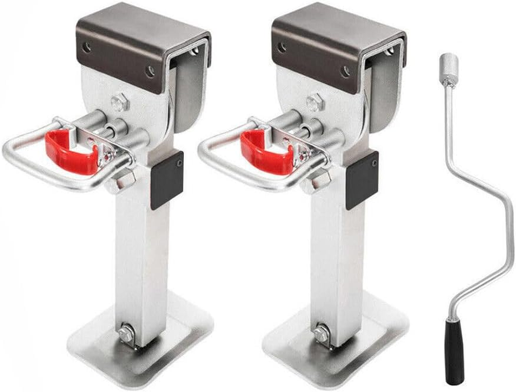 PORIYA 2PCS 400MM Caravan Corner Leg Drop down Stabilizers,1200Lbs Caravan Camper Trailer Steel Legs,Steady Camper Parts (SILVER) - Silver image number 3