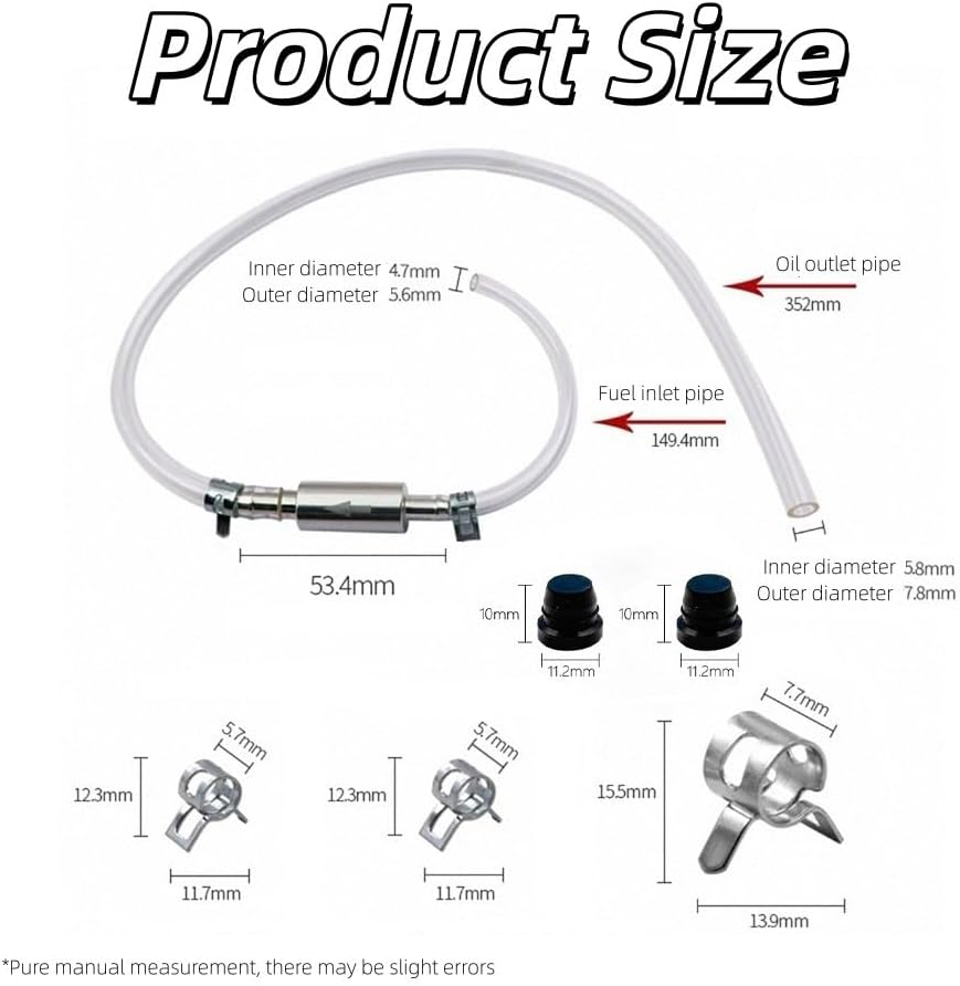 XINYUICEAN 1Pcs Brake Bleeder Hose, Motorcycle Brake Bleeder Kit with Nozzle Cap & Clamp, One Way Check Valve Tube Bleeding Tools for Hydraulic System Bleeding, Car Clutch Fluid Replacement Hose