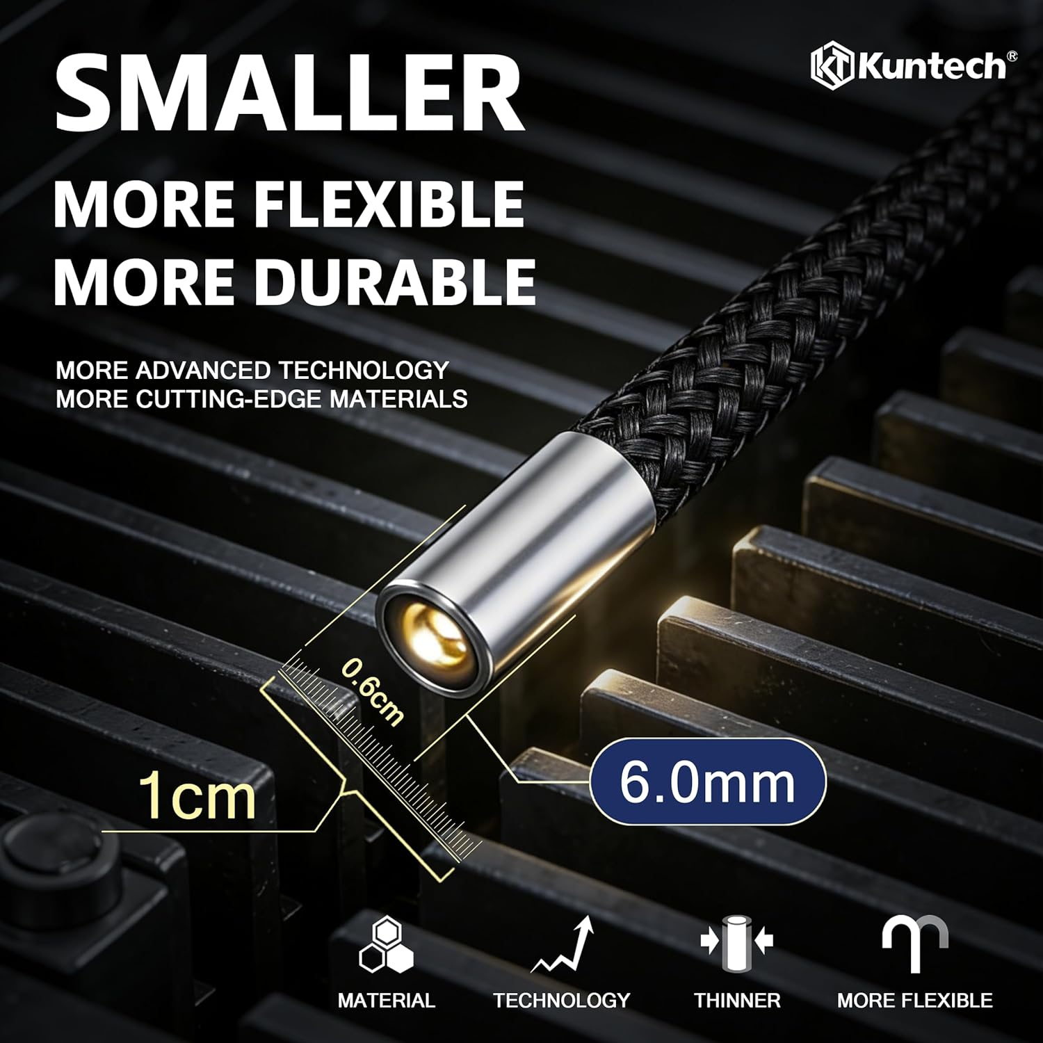 Articulating Borescope, 6.2Mm Video Endoscope Inspection Camera with 5 Inches 1080P HD IPS Screen, 720&deg; Articulation Probe, Fiber Optic Videoscope for Automotive Aircraft Mechanics image number 2