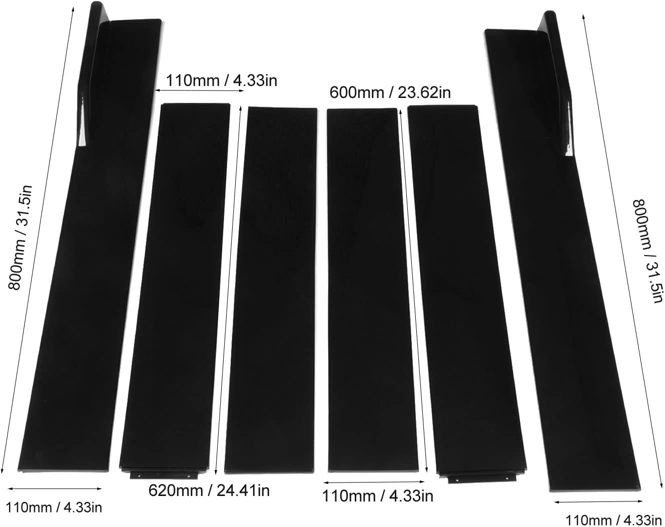 Universal Side Skirt, 6PCS Black Anti-Scratch Adjustable Length Car Side Skirt for Protection image number 6
