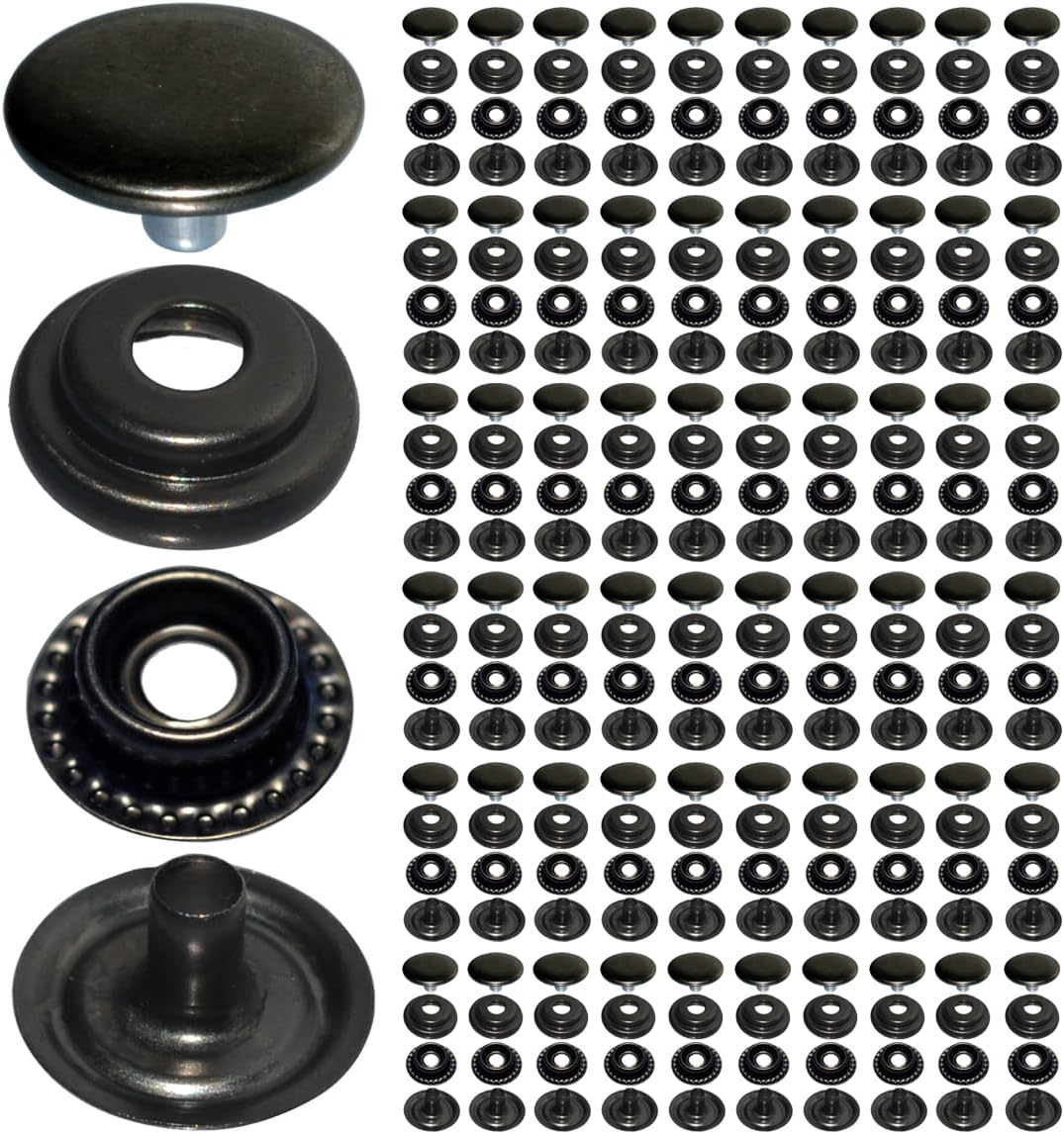 18Sets 15Mm Stainless Steel Fastener Snap Press Stud Button with Punching Tools Kits for Coats Bags Leathers Marine Boat Canvas Silver Line 24 Bronze image number 4