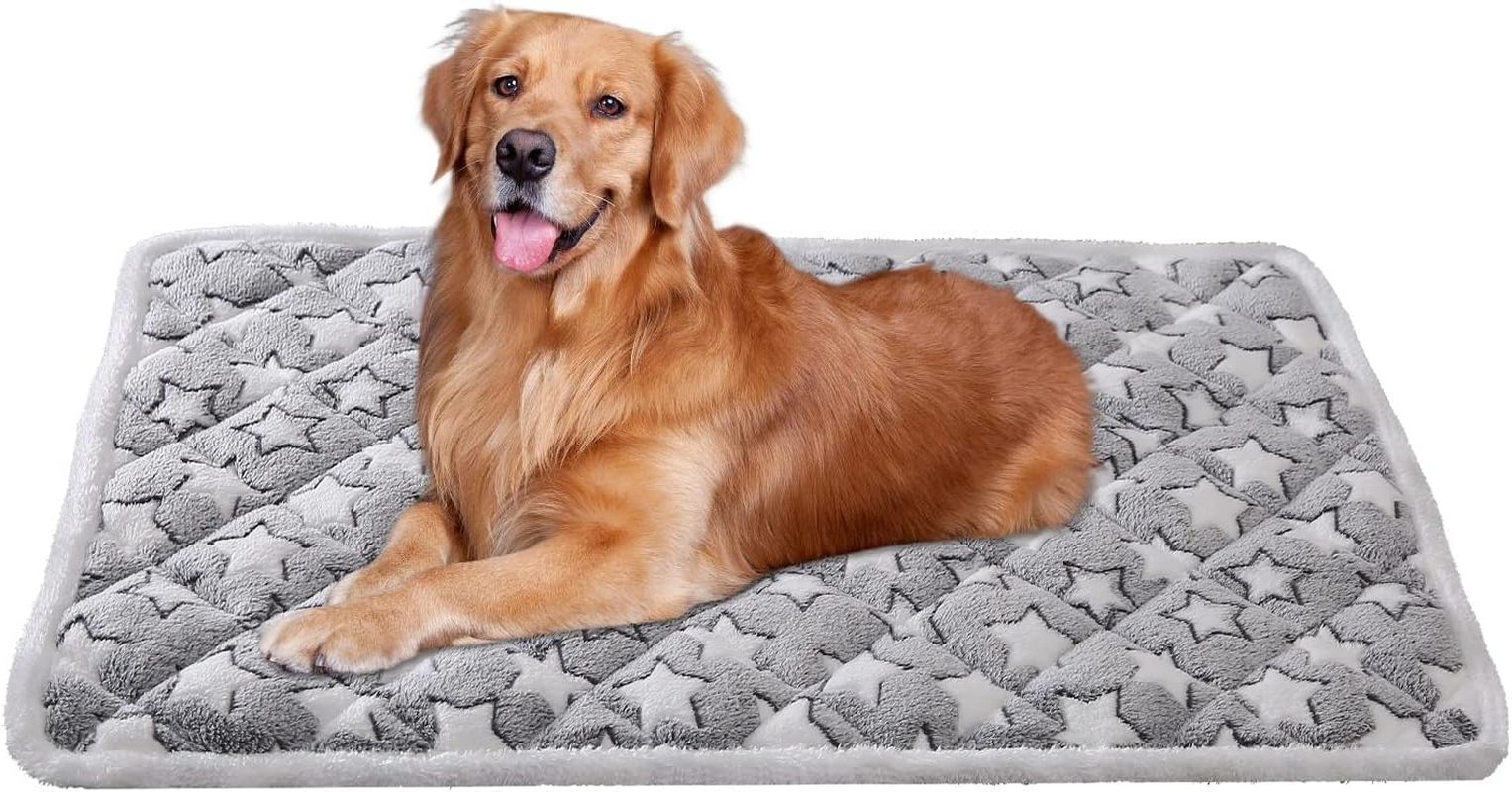 Moonxhome Soft Reversible Dog Bed Mat, Cat Mat - 60X90Cm, Short Plush Pet Mat, 2.5Cm Thick Thin Dog Mat, Dog Crate Pad for Medium Dogs, Machine Washable Ideal for 90Cm Dog Crates image number 1