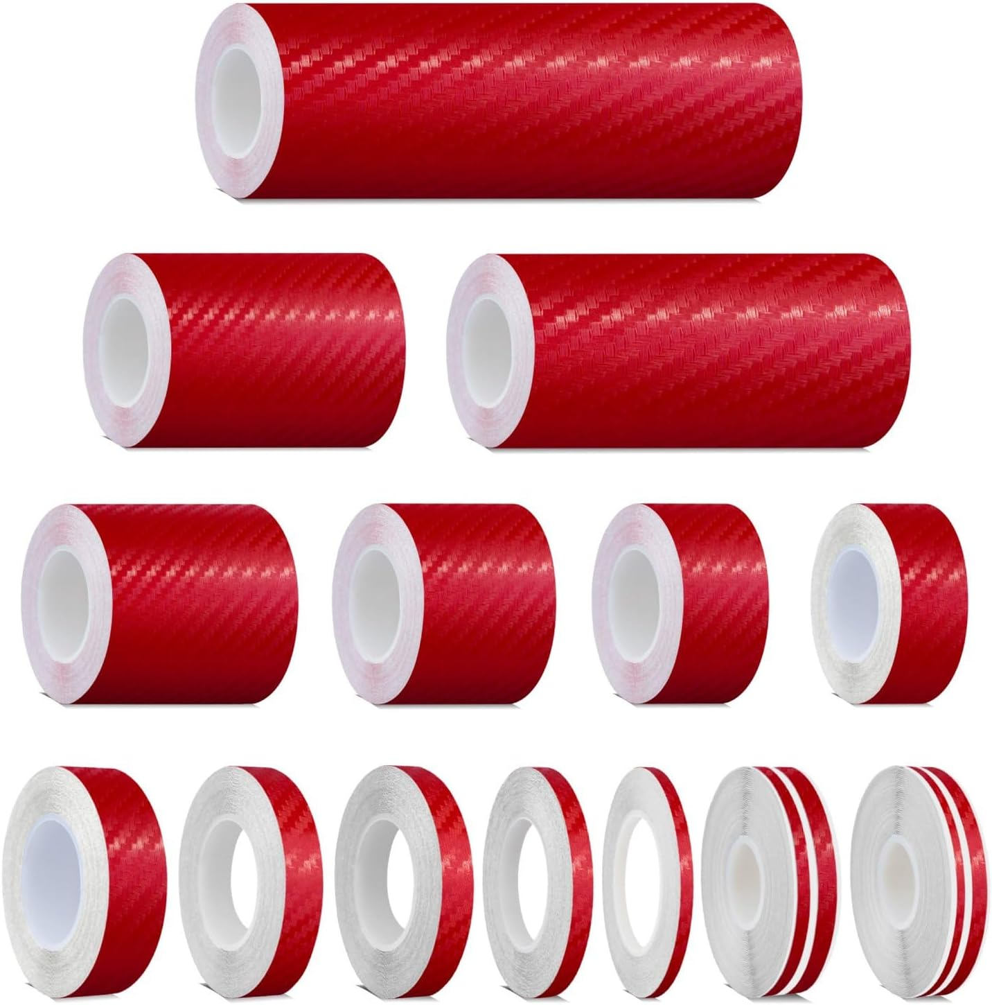 Carbon Fiber RED Self-Adhesive Vinyl Pin Stripe Roll Decal Sticker Tape 9.80M 32Ft - 12Mm | 1/2", Universally Compatible for Cars, Trucks, Vans, Motorcycles, Bikes, Arts & Crafts image number 3
