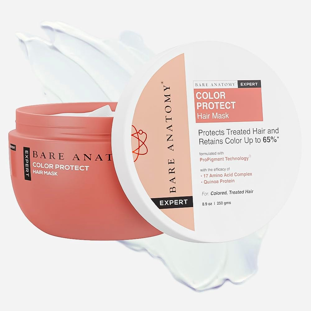 Bare Anatomy Colour Protect Hair Mask | Retains Colour Upto 8 Weeks | with Amino Acid Complex & Quinoa Protein for Coloured & Damaged Hair | for Dry & Frizzy Coloured Hair | for Women & Men | 250Gm image number 1