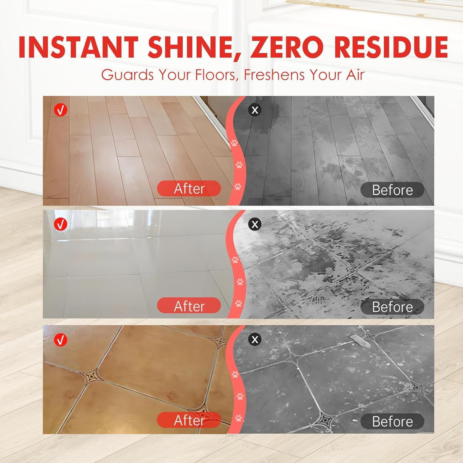 Multi-Surface Floor Cleaning Solution Compatible with Roborock Q5/Q7/Q8/S7/S8/Qrevo Series, All Robot Vacuums & Wet Dry Vacuum, Floor Cleaner for Mopping, 2 Bottle Floor Cleaner Refill