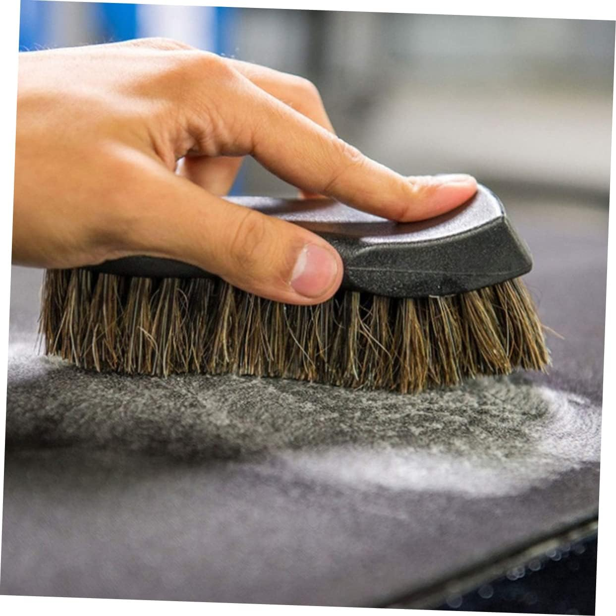 Horse Hair Car Roof Cleaner and Leather Seat Dusting Brush, Automotive Interior Cleaning Mane Brush, Soft Black Bristles for Vehicle Detailing and Upholstery Care