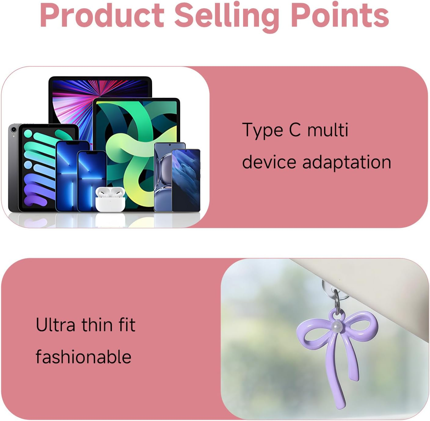 9 Pcs USB C Dust Plug Cute, Type C Dust Plug for Phone Accessories, Stylish Anti-Dust Plugs for Phones USB C Ports, Universal Fit E-Reader Phone Devices image number 4