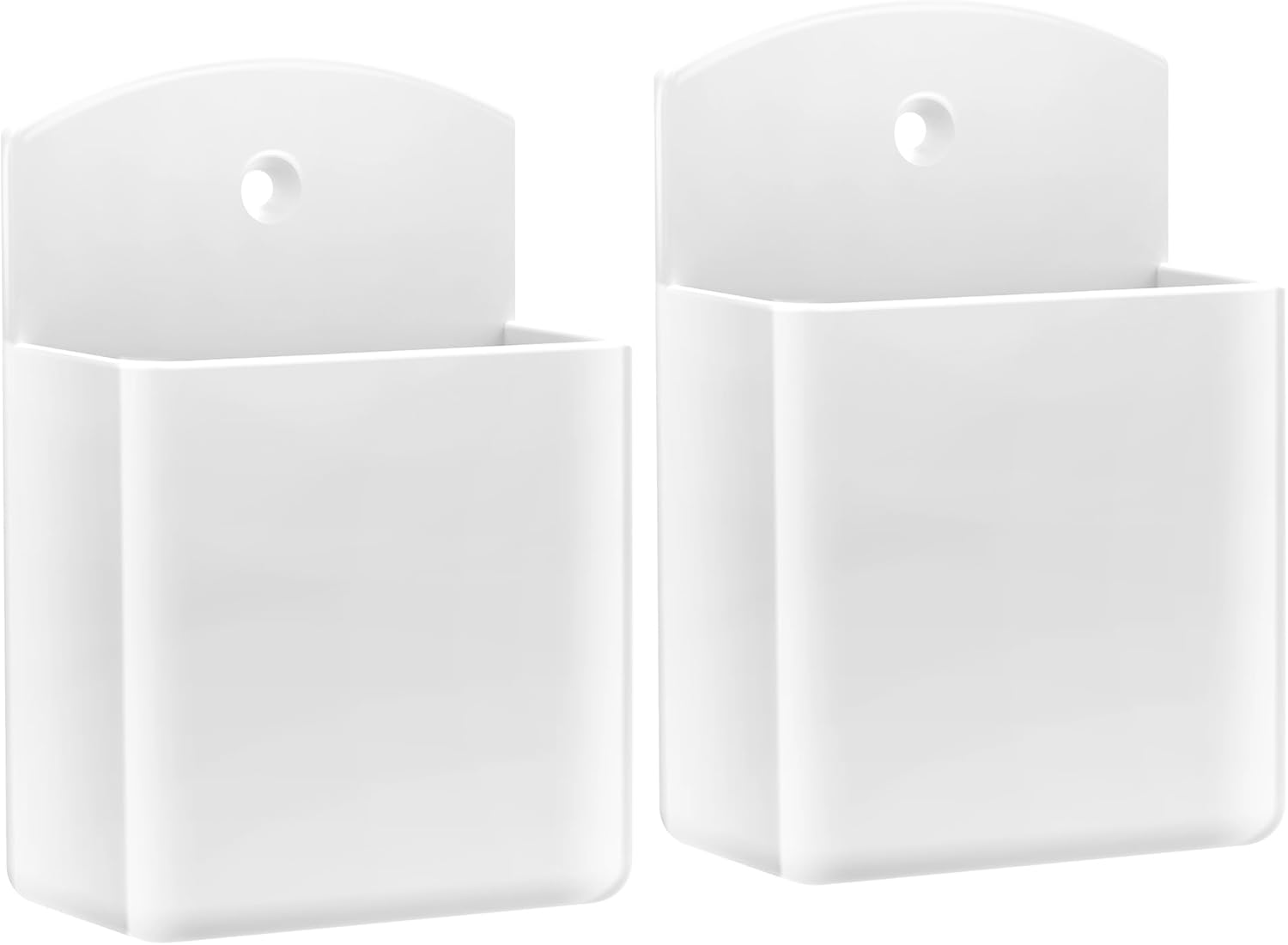 DRQ 2Pc Adhesive Remote Control Holder, Wall Mount TV Controller Holder, TV Remote Organizer, Wall Pen Holder Desk Accessories Storage for Home Office School (2PC White)