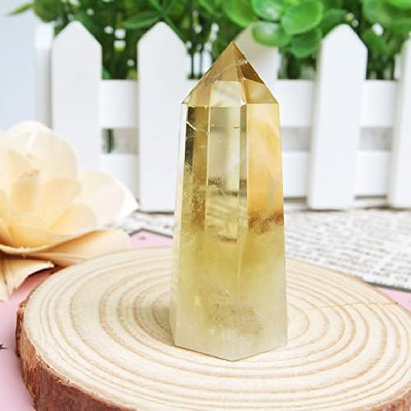 Acxico 1Pcs 5-6Cm Natural Smoky Citrine Quartz Obelisk Crystal Wand Point Healing image number 1