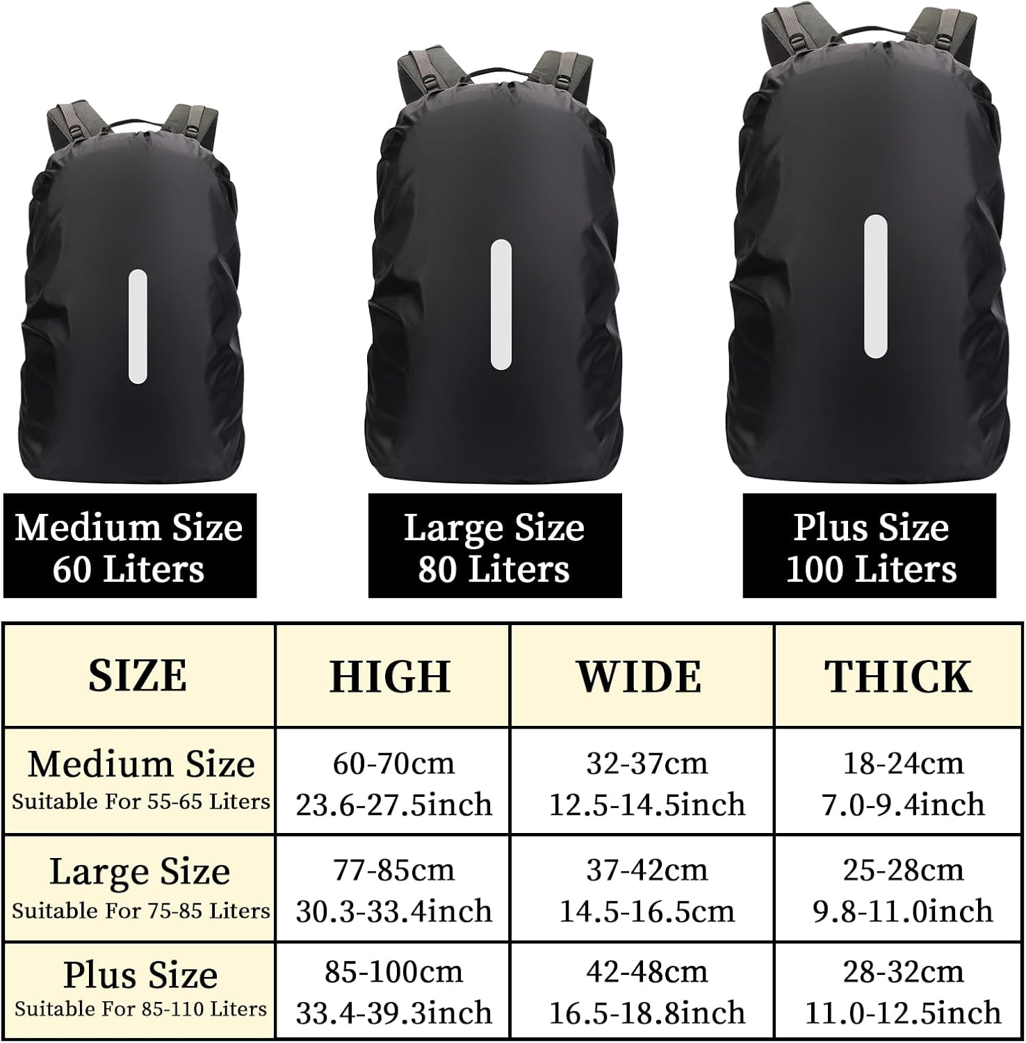 Waterproof Backpack Rain Cover, Ultralight Rucksack Rain Cover with Reflective Strip & Anti-Slip Cross Buckle Straps & Storage Pouch for Hiking Camping Outdoor Traveling image number 1