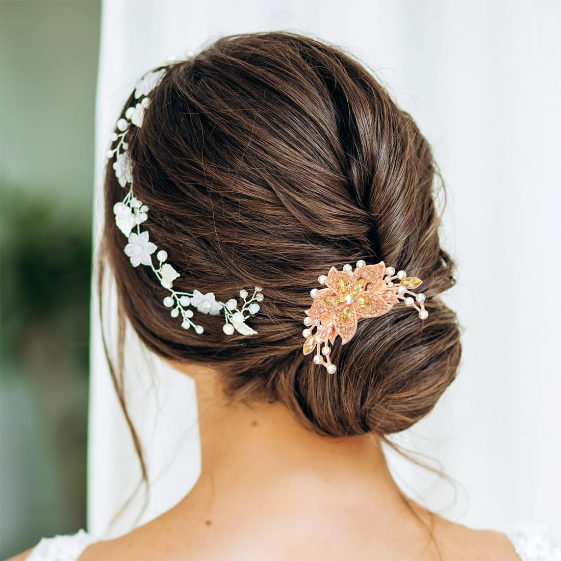 JEYORZY Hair Accessories, Bridal Hair Accessories, Wedding Hair Accessories, Hair Side Combs French, Wedding Hair Comb for Women, Girls, Gift Bride image number 1