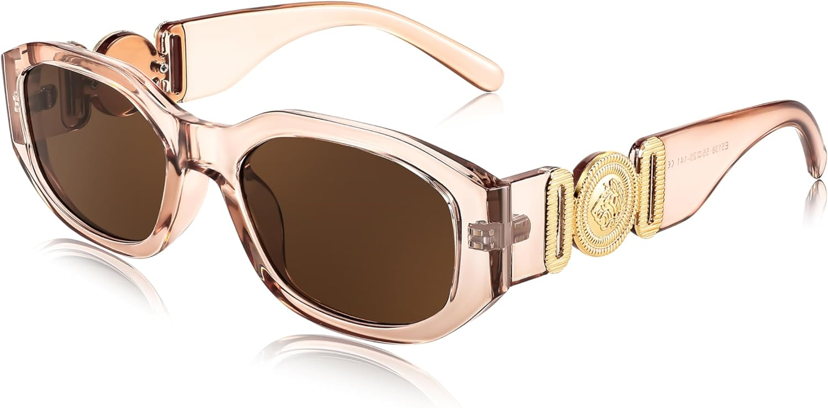 FEISEDY Retro Trendy Rectangle Sunglasses for Women Men Vintage 90S Small Narrow Square Shades B2322