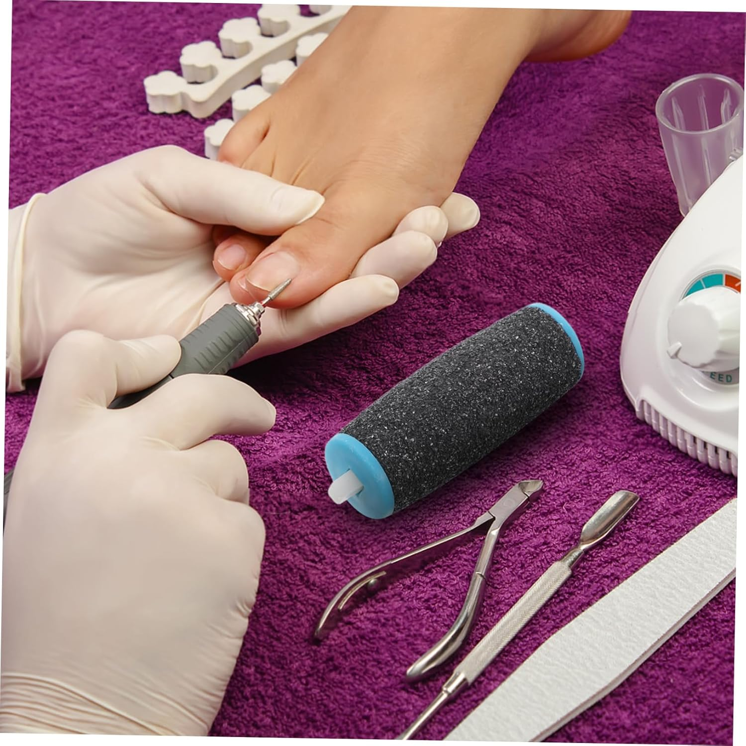 GARVALON 10Pcs Foot File Roller Head Replacement Coarse Pedicure File Rollers for Dead Skin Remover Feet image number 4