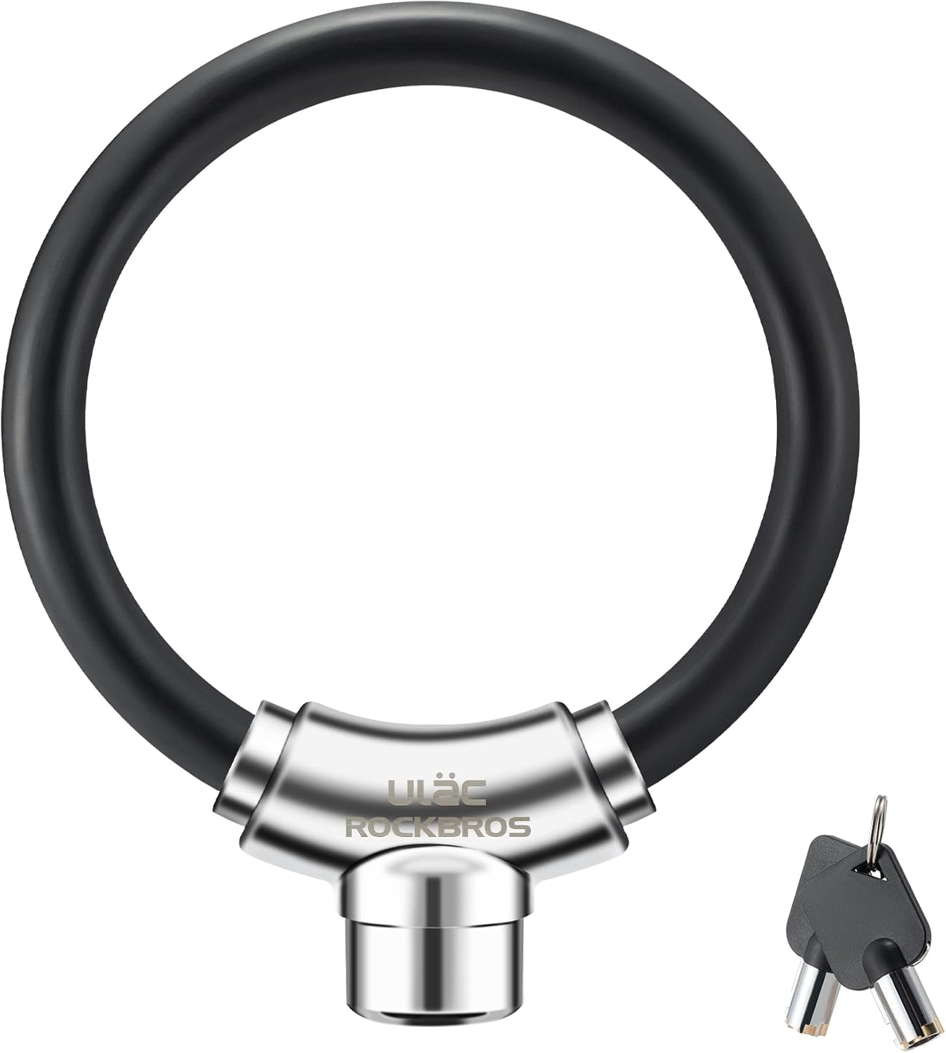 ROCKBROS Anti-Theft Bike Cable Lock, Black, Portable, Key Lock, Rustproof image number 5
