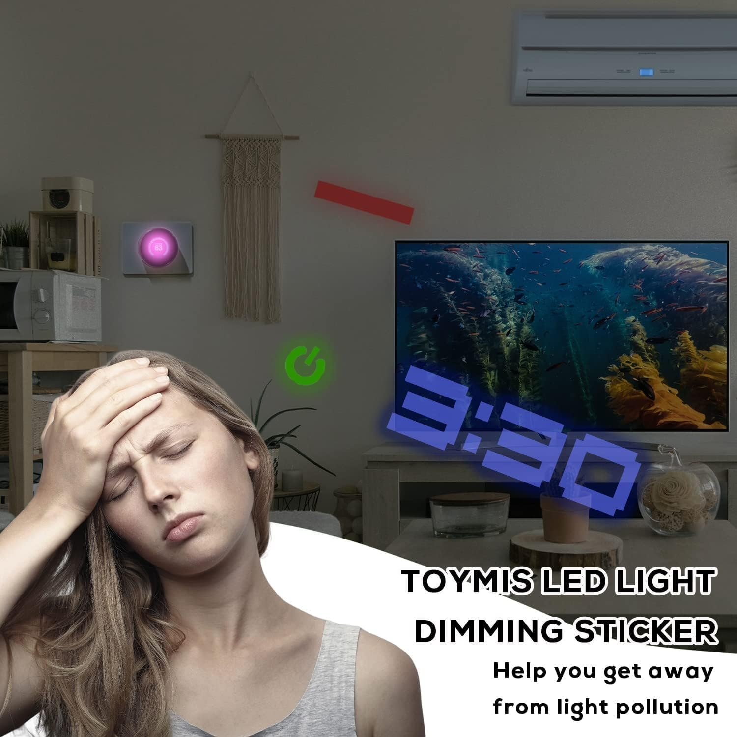 LED Light Blocking Stickers, Ling-Luo LED Light Blackout Sticker Light Dimming Stickers, LED Filters Dimming Sheets for Routers, TV LED Covers Blackout (White-2,Black-2) image number 3