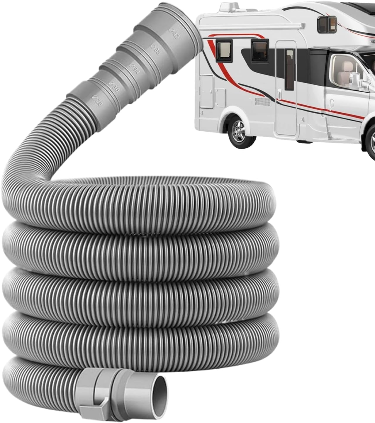 Foldable Caravan Sewer Pipe, RV Hose Drain Pipe, Wastewater Hose Kit for Motorhome & Trailer, Motorhome Caravan Accessories (10M) image number 3