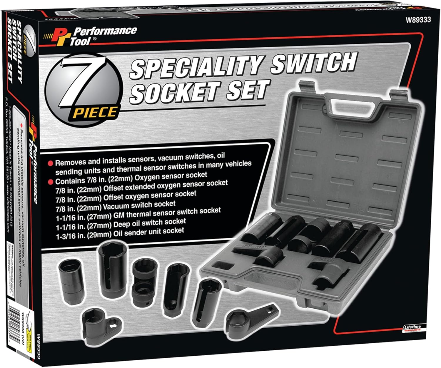 Performance Tool W89333 Specialty Switch Socket Set, 7-Piece image number 4