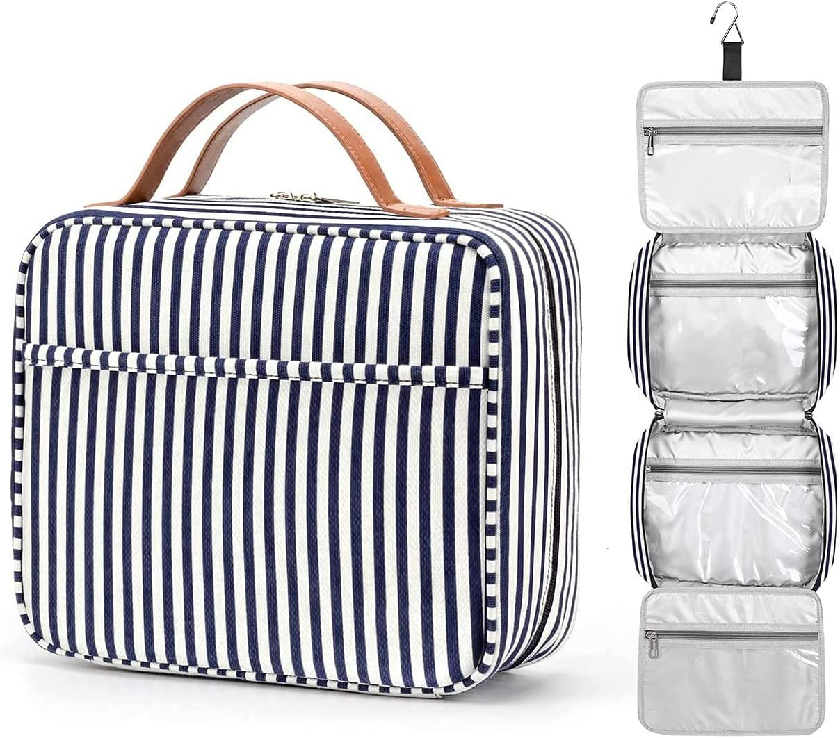 Hanging Travel Toiletry Bag, Large Capacity Cosmetic Waterproof Makeup Organiser for Women Wit 4 Compartments & 1 Sturdy Hook Travel Accessories Kit for Bathroom Shower image number 1