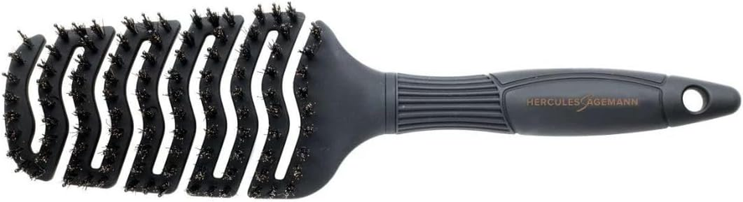 HERCULES S&Auml;GEMANN - Flexy Shape Brush (Wide) | Hair Brush for Extra Gentle Detangling Hairbrush with Ergonomic Handle with Vegan Bristles and Nylon Pins for Healthy Hair | Colour: Soft Pink