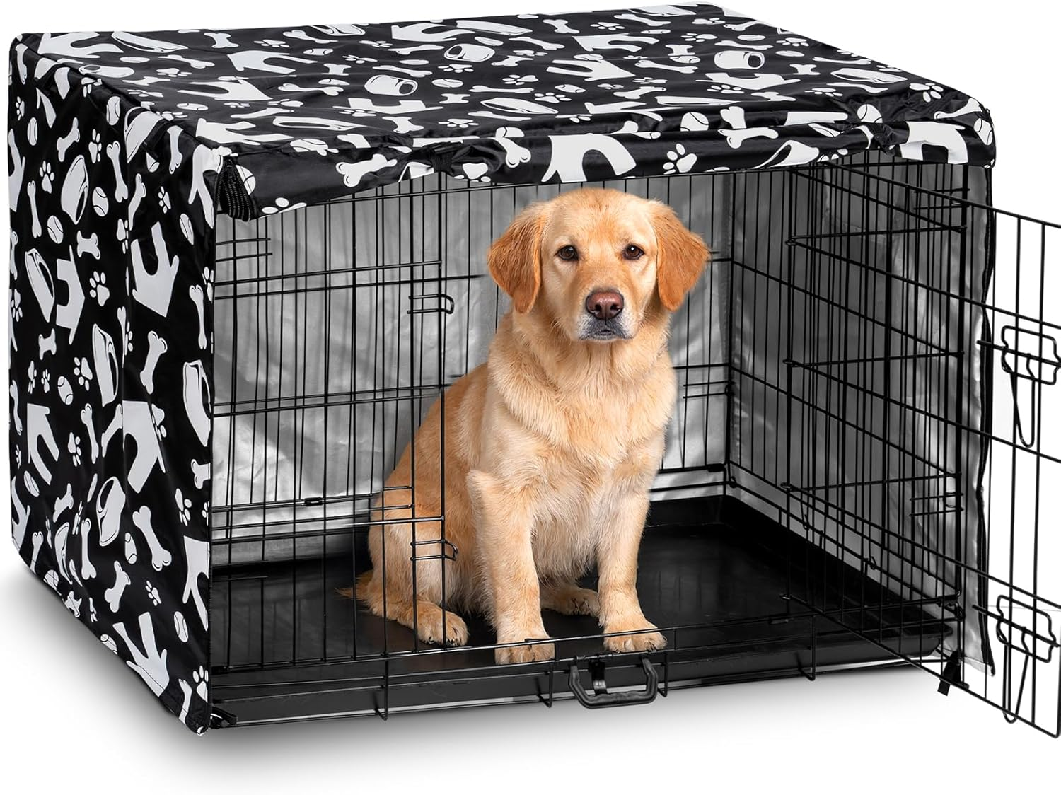 Kefit Dog Crate Cover 42 Inch, Kennel Cover for Dog Cage, Beige