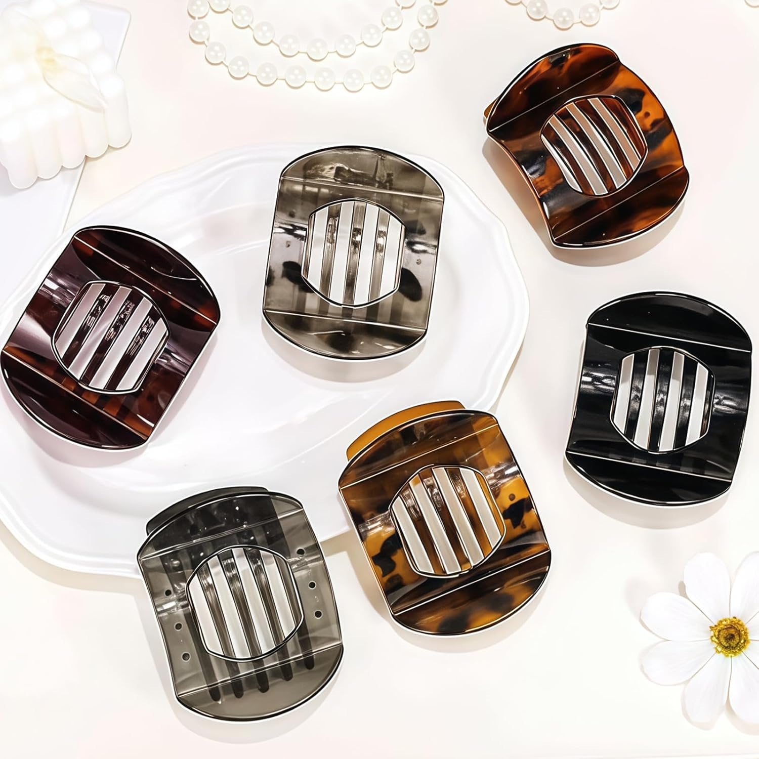 Yamobi Pack of 6 Duck Beak Hair Clips for Women, Large Hair Clip, Flat Hair Clips, Non-Slip Hair Clips for Thick or Thin Hair image number 4