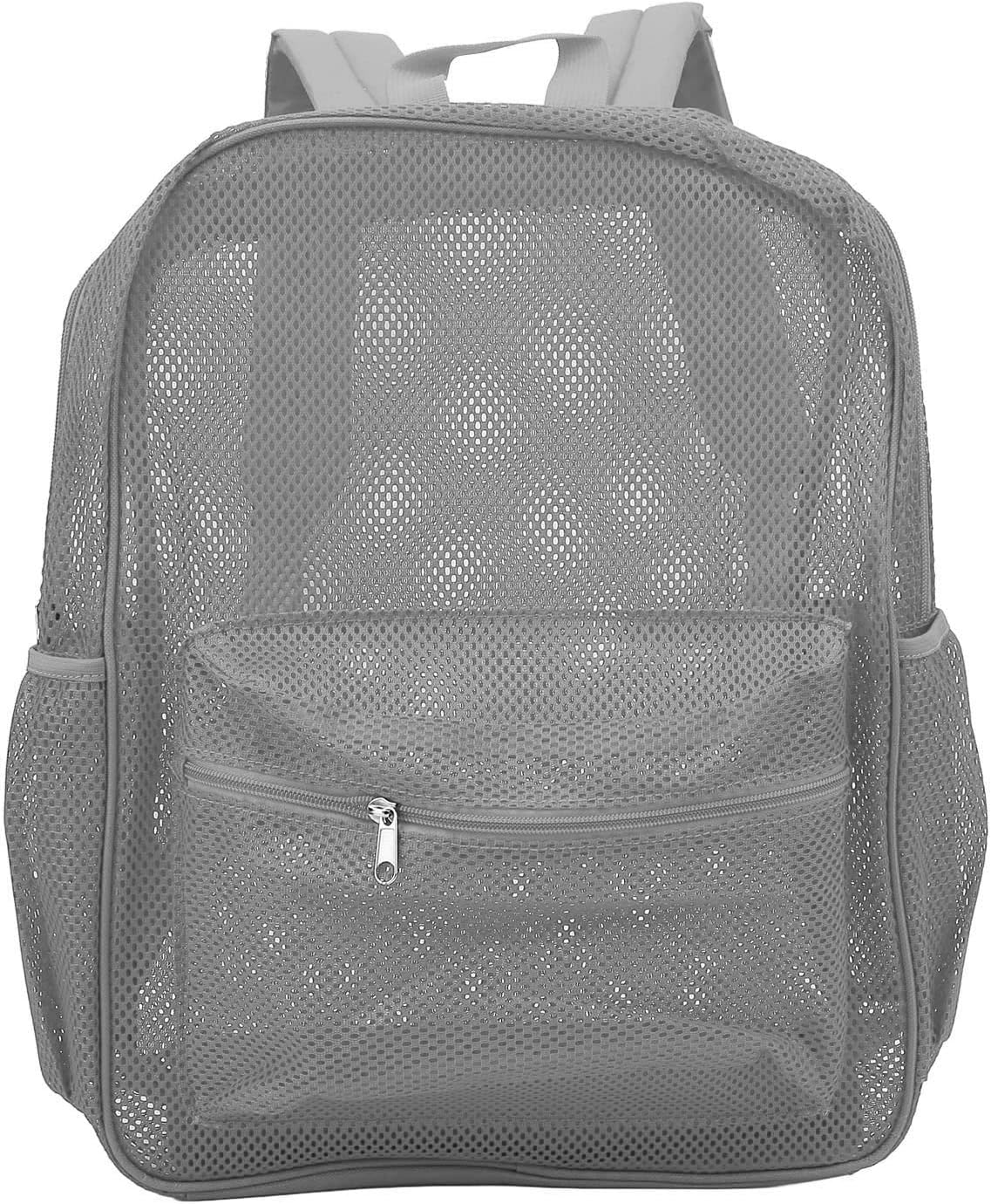 Mesh Backpack, Heavy Duty Large Capacity Mesh School Bag, Washable See through Backpack for Swimming Beach Sports