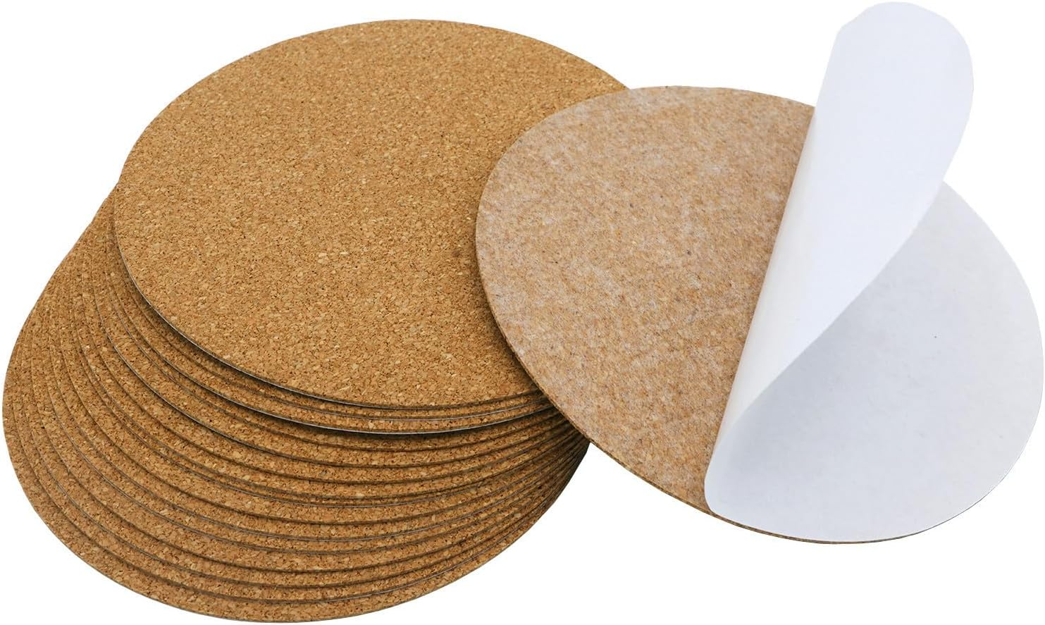 16 Pcs Self-Adhesive Mini Wall Cork Mat, 3" X 3" Cork Tiles Backing Sheets, Wood Color, Circles, 8Cm image number 4