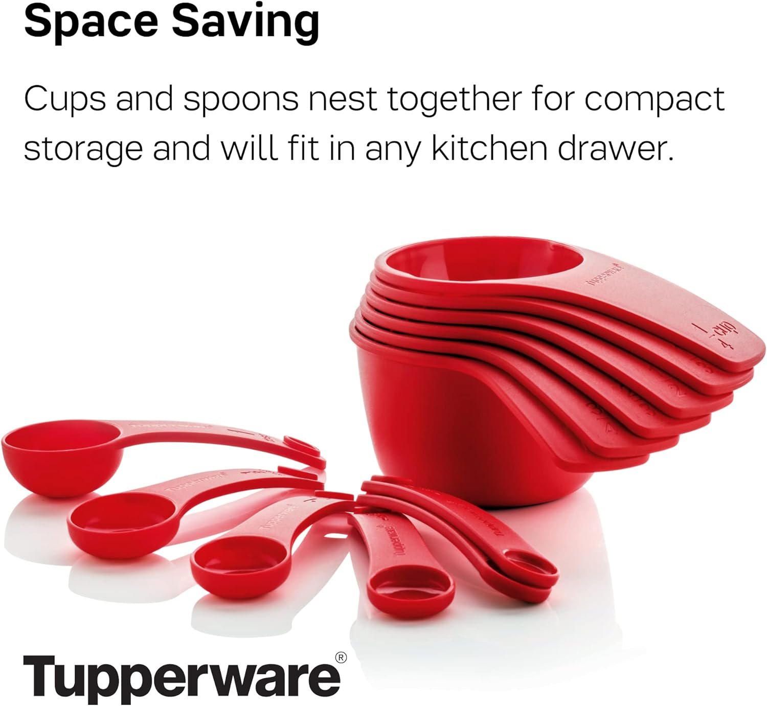 TUPPERWARE Brand Measuring Mates Set - 6 Measuring Cups + 6 Spoons - Dishwasher Safe & BPA Free image number 4