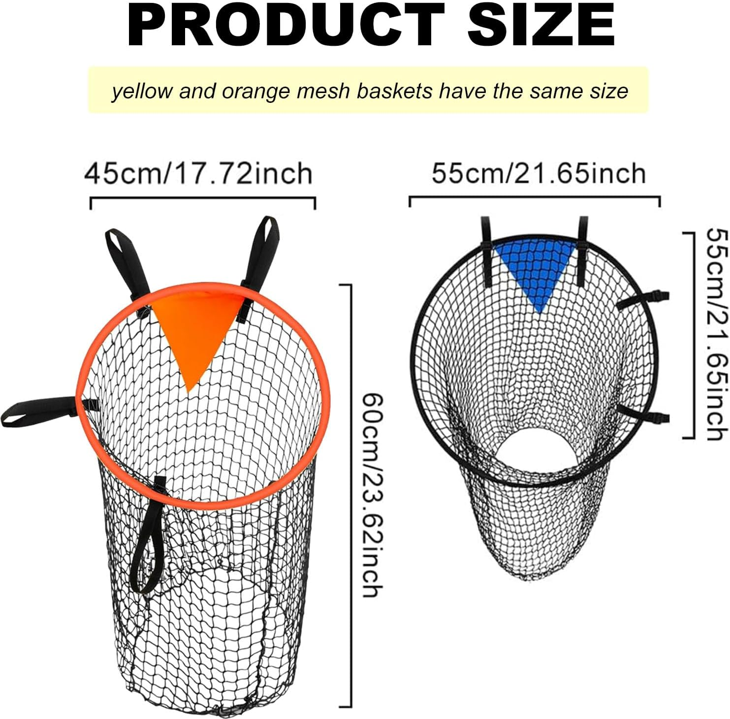 3 Pcs Football Goal Target Bag, Soccer Training Net Corner Soccer Train Goal Easy to Attach and Detach, Buckle - Adjustable Rope Strap, Bullseye for Precise Training（Blue, Orange, Yellow image number 3