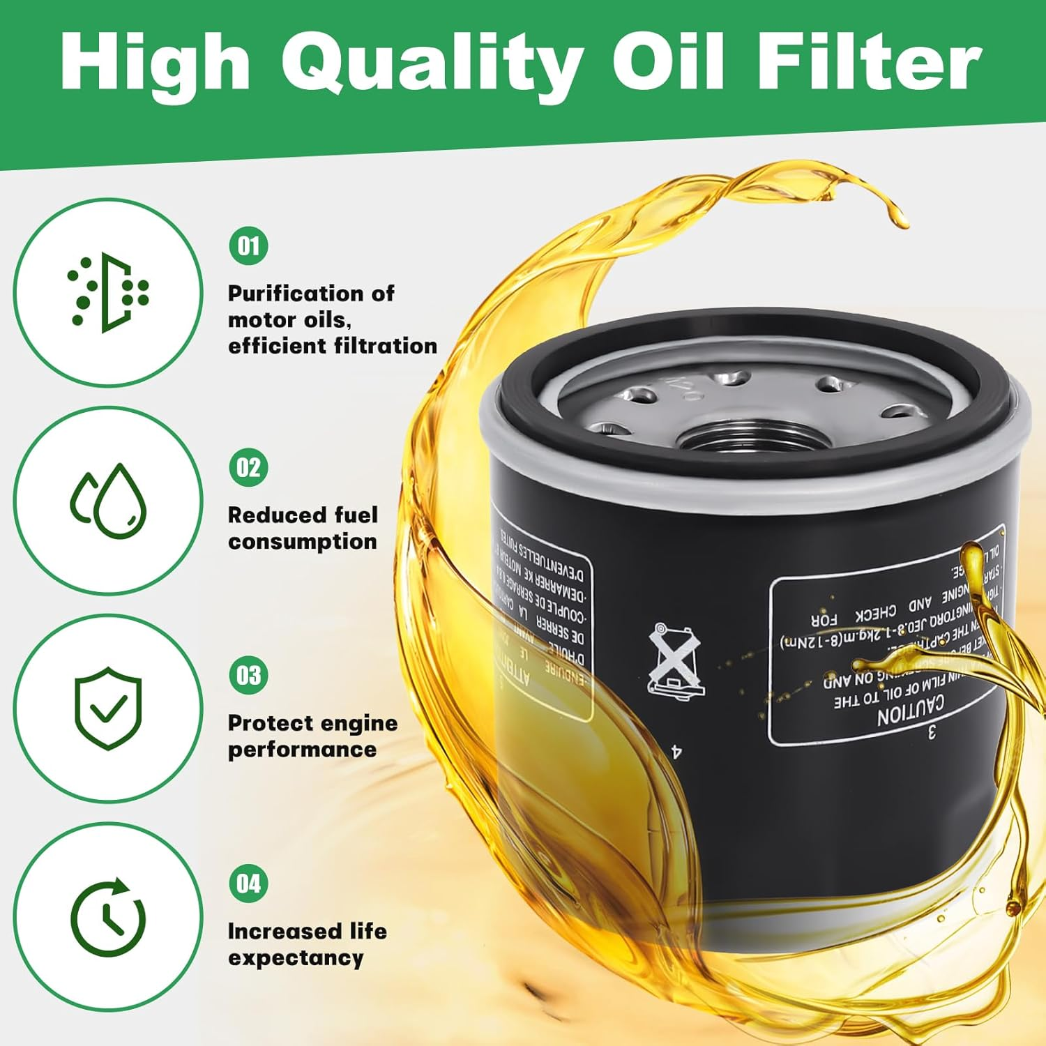 2520799 Engine Oil Filter for Polaris 2009-2019 Scrambler Sportsman XP 850 570 Engine Oil Filter 3089996 2520799 (2 Pack) image number 4