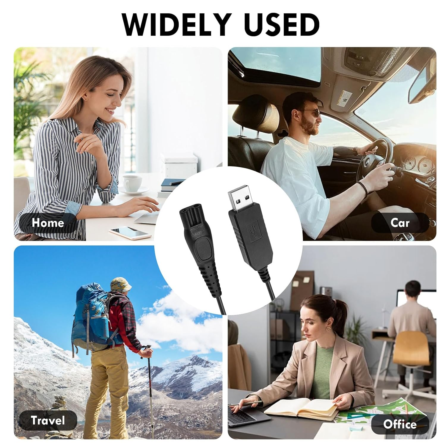 15V HQ8505 Shaver Charger Cable for Philips Norelco HQ8505 7000 5000 3000 Series, Oneblade QP6520 QP6530 QP6510, USB Philips 15V Electric Shaver Charger HQ8505 QP6510