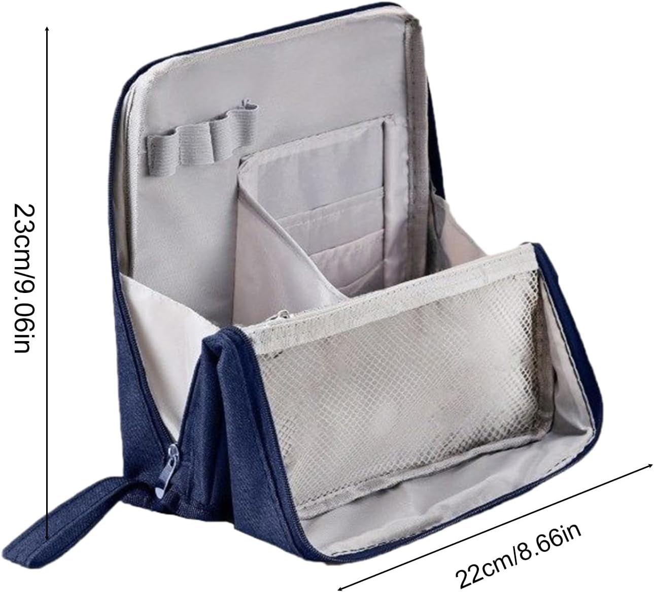 Stand up Makeup Bag - Waterproof Large Capacity Large Toiletry Bag | Beauty Tools Accessories for Foundation Lipstick Eyeshadow Sunscreen Shampoo Conditioner Hair Spray - Gray image number 4