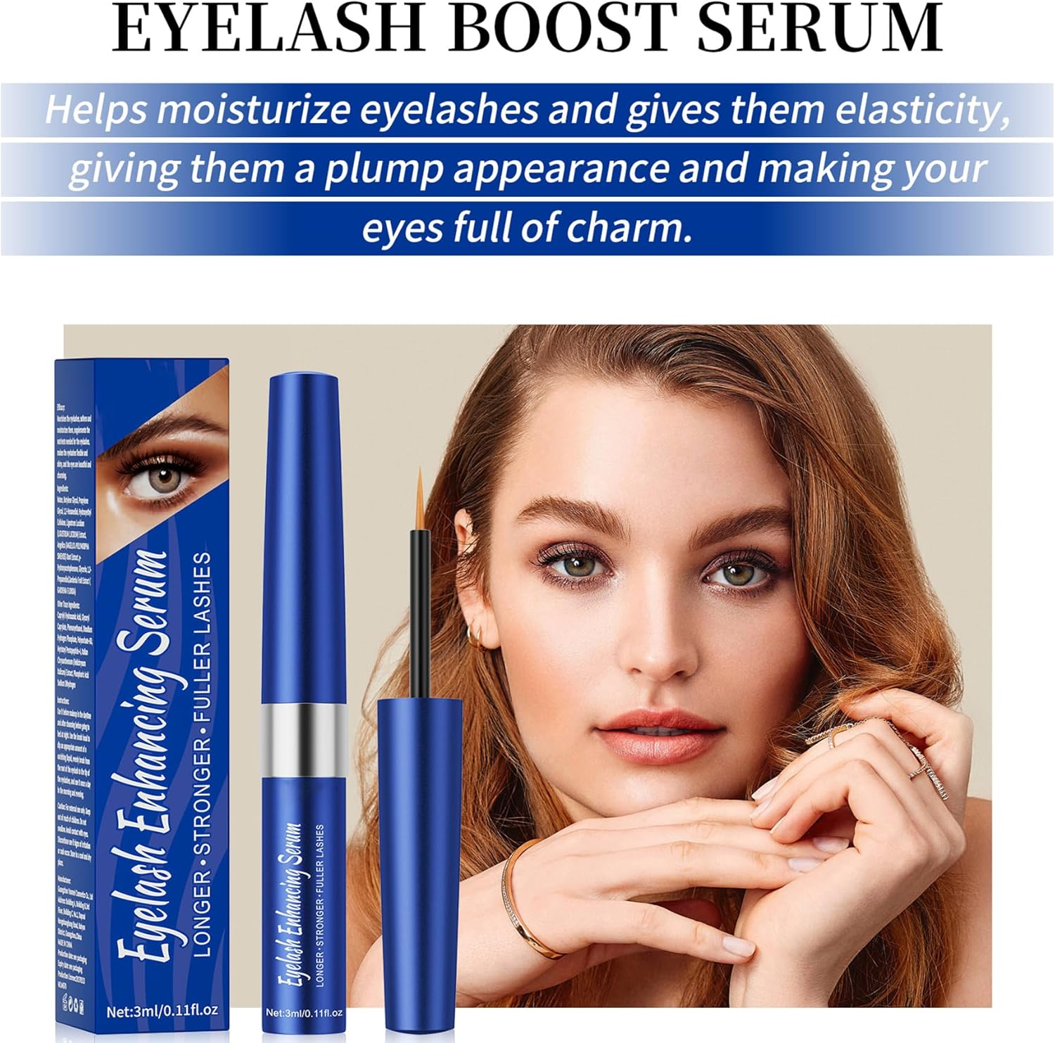 Eyelash Growth Serum &ndash; Lash Enhancing Treatment for Longer, Fuller, Curled Lashes, Nourishing & Strengthening Formula, Gentle & Safe for Sensitive Skin
