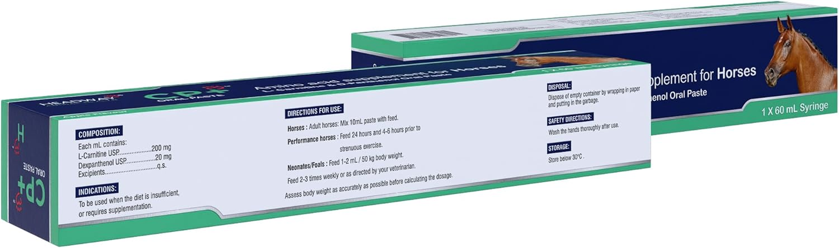 CP+ Amino Acid Oral Paste for Horses 60 Ml, L-Carnitine & D-Panthenol Oral Paste image number 1