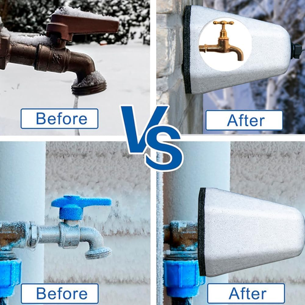 2PCS Outdoor Faucet Covers for Winter,Insulated Foam Faucet Cover Freeze Protection, Upgraded Foam, High Hardness Anti-Aging Reusable Winter Spigot Covers Water,Garden Watering Equipment image number 4