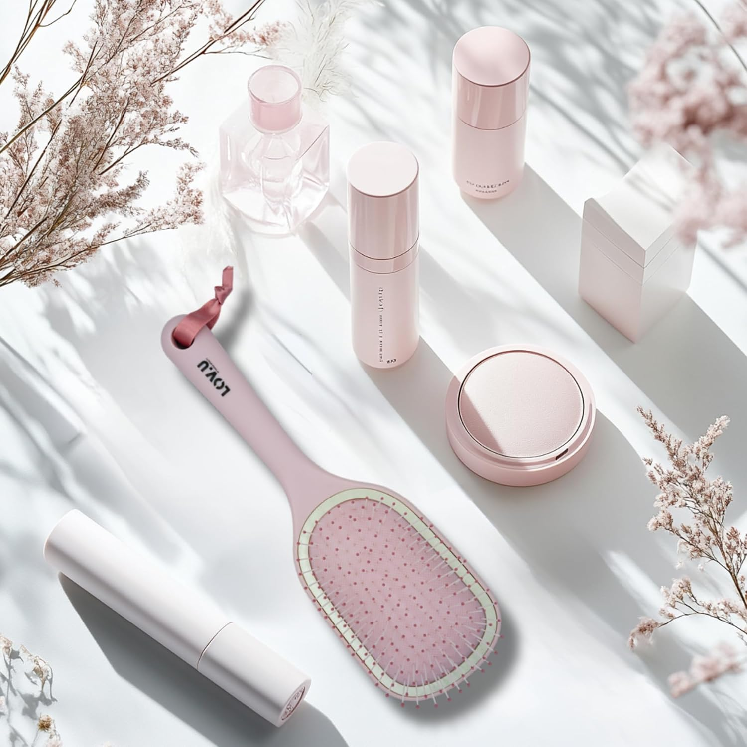 PARSA Beauty LOV.U Detangling Brush Wet & Dry (Pink) - Hair Brush with Multi-Flexible Nylon Pins - Hair Brush - Hair Brush Women - Hair Brush image number 3