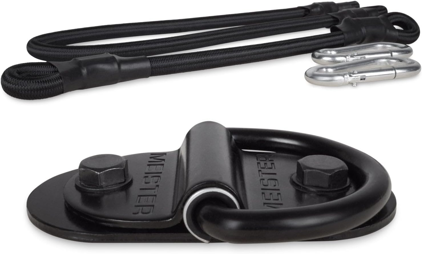 Meister Double-End Heavy Bag D-Ring Floor Anchor Mount Kit W/Bungees - Black image number 3