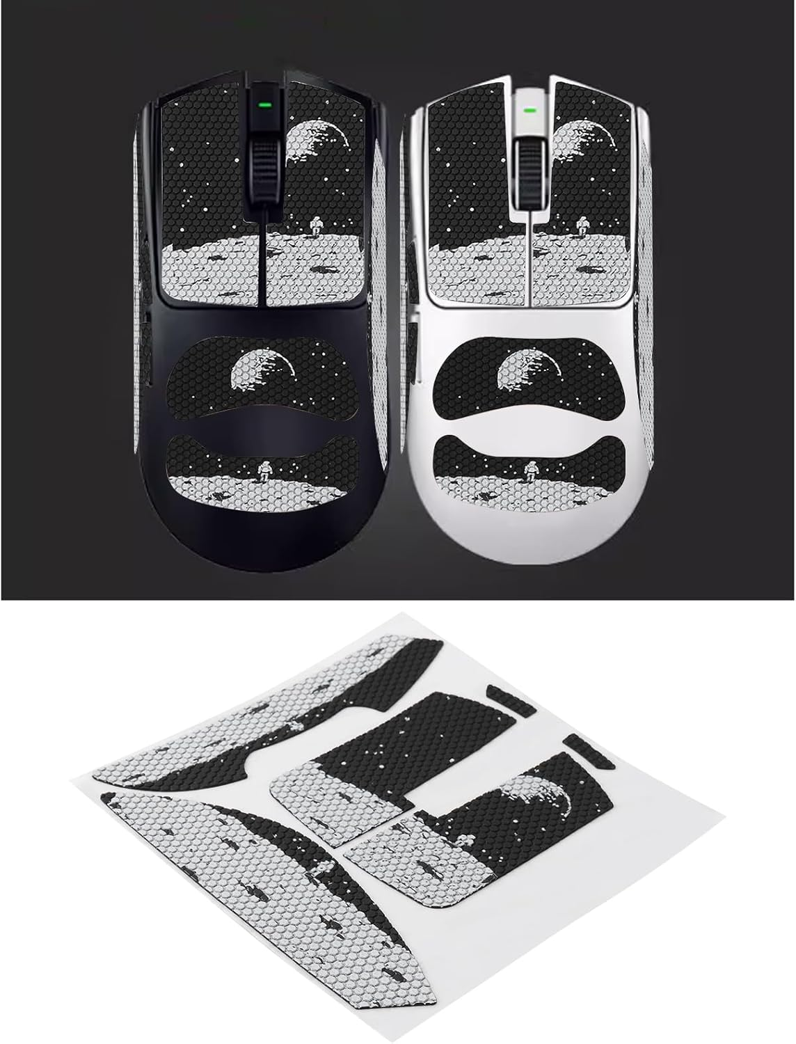 Emsea 1 Set Anti-Slip Mouse Grip Tape Stickers Compatible with Razer Compatible with Viper V3 Pro for Enhanced Gaming Precision Pre-Cut and Sweat-Resistant Skin, Earth Pattern image number 4