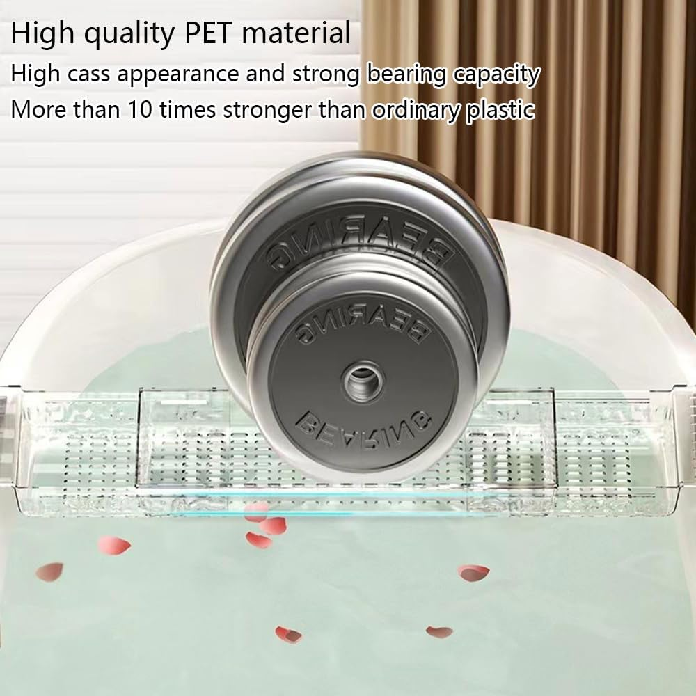 HYAVIA Adjustable Bathtub Caddy Tray Expandable Non-Slip Bath Tub Organizer with Drainage Slots Multi-Functional Bathroom Rack for Spa Accessories Phone and Book Holder image number 4