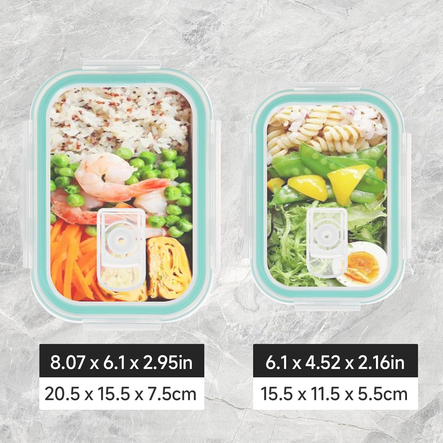 KITHELP 10 PACK 1050Ml & 370Ml Glass Food Storage Containers with Airtight Lids - Glass Meal Prep Containers - Microwave, Oven, Freezer and Dishwasher Safe, Bpa-Free image number 5