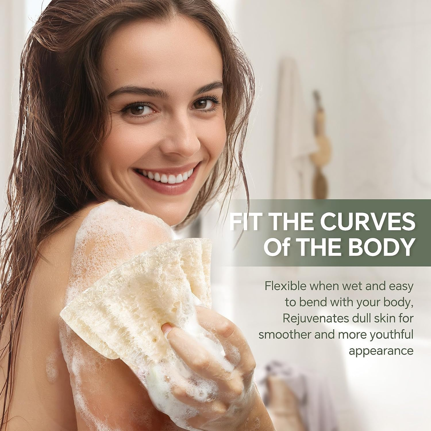 RIYNIBIY 3PCS Egyptian Natural Loofah Exfoliating Body Scrubber, Natural Real Egyptian Loofah Sponge Bath & Shower Scrub Exfoliating Loofah for Women and Men, Luffa Sponges for Face, Back & Body