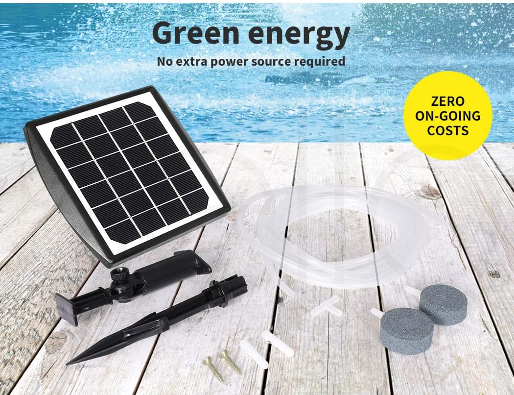 Solar Oxygenator Air Pump Solar Oxygen Pump Powered Pool Water Pond Aquarium Outdoor Fish Tank image number 2