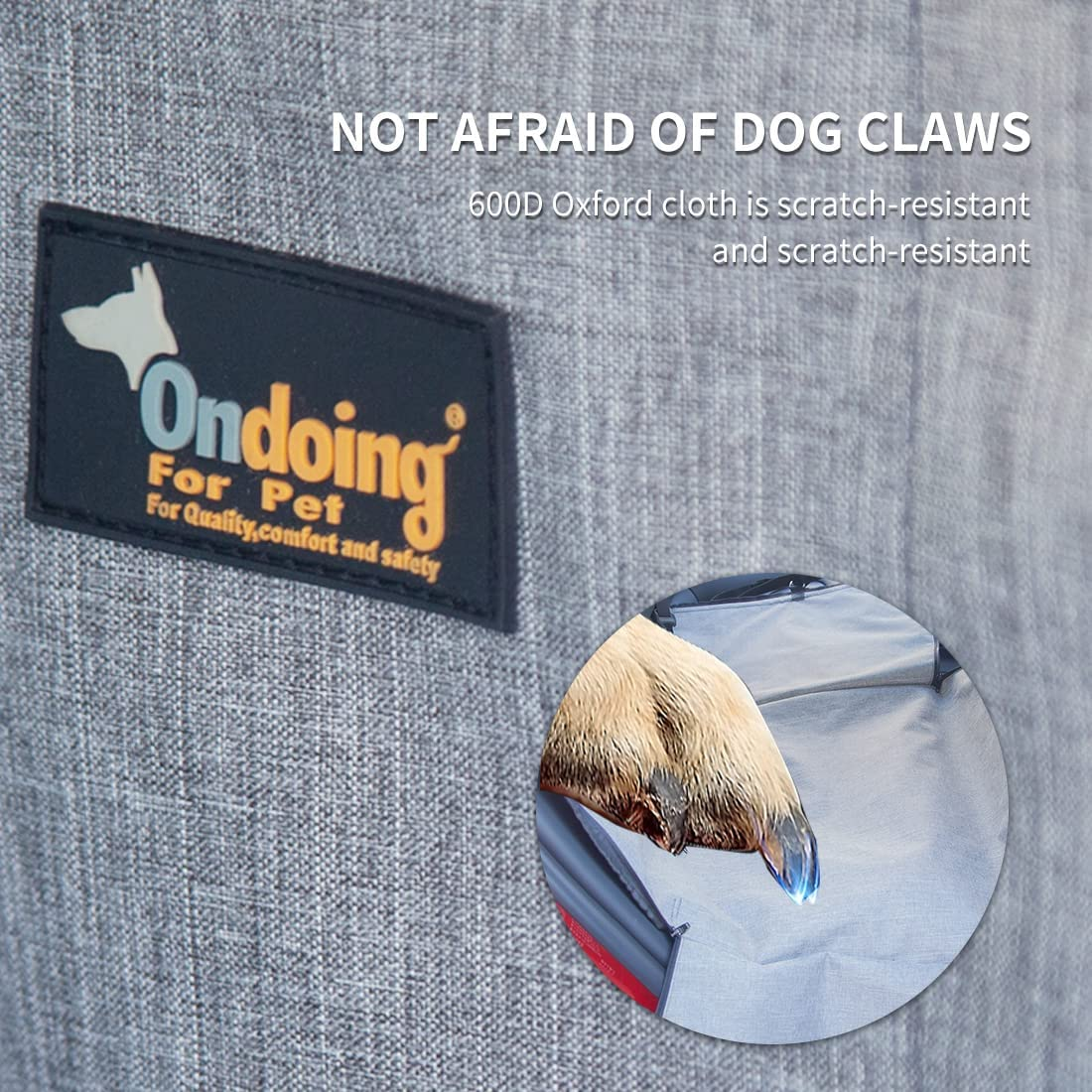 Dog Car Single Seat Cover Pet Travel Carrier Liner Mat Backseat Protector Trunk Seat Protect Cusion Safety for Dogs Cats Black image number 6