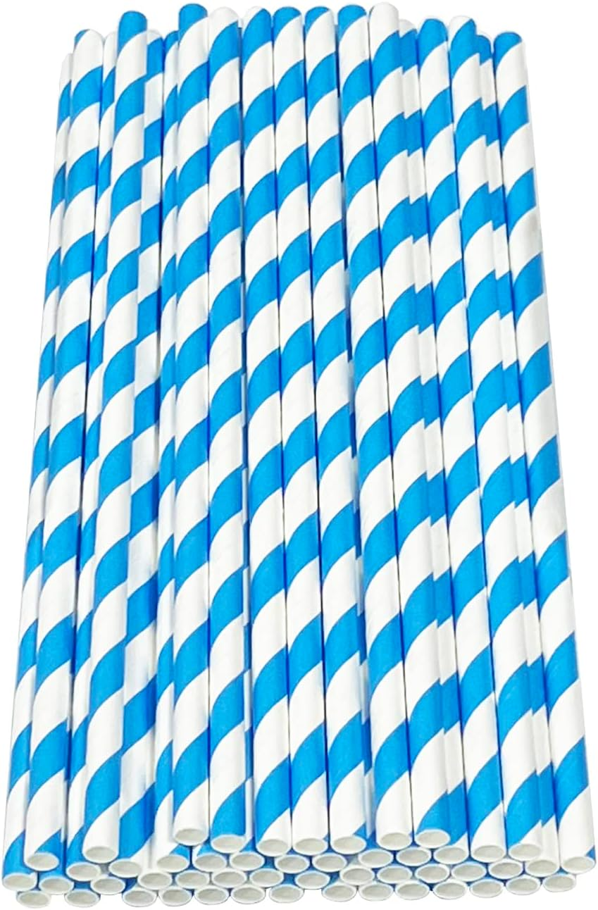 50Pcs Paper Drinking Straws, Biodegradable Paper Straws for Drinking Cocktail, Coffee, Cold Drinks (Black)