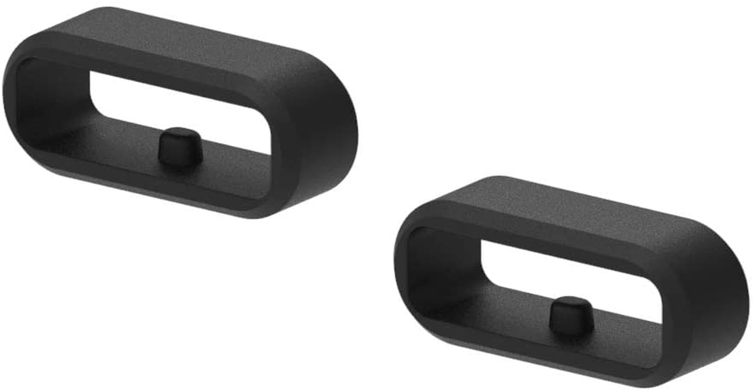 Replacement Fastener Rings for Fitbit Versa Bands(Pack of 10) Security Loop Holder Keeper Retainer Wave Fixed Non-Slip Silicon Fastener Ring Connector Loops for Fitbit Versa Smartwatch,Black image number 3